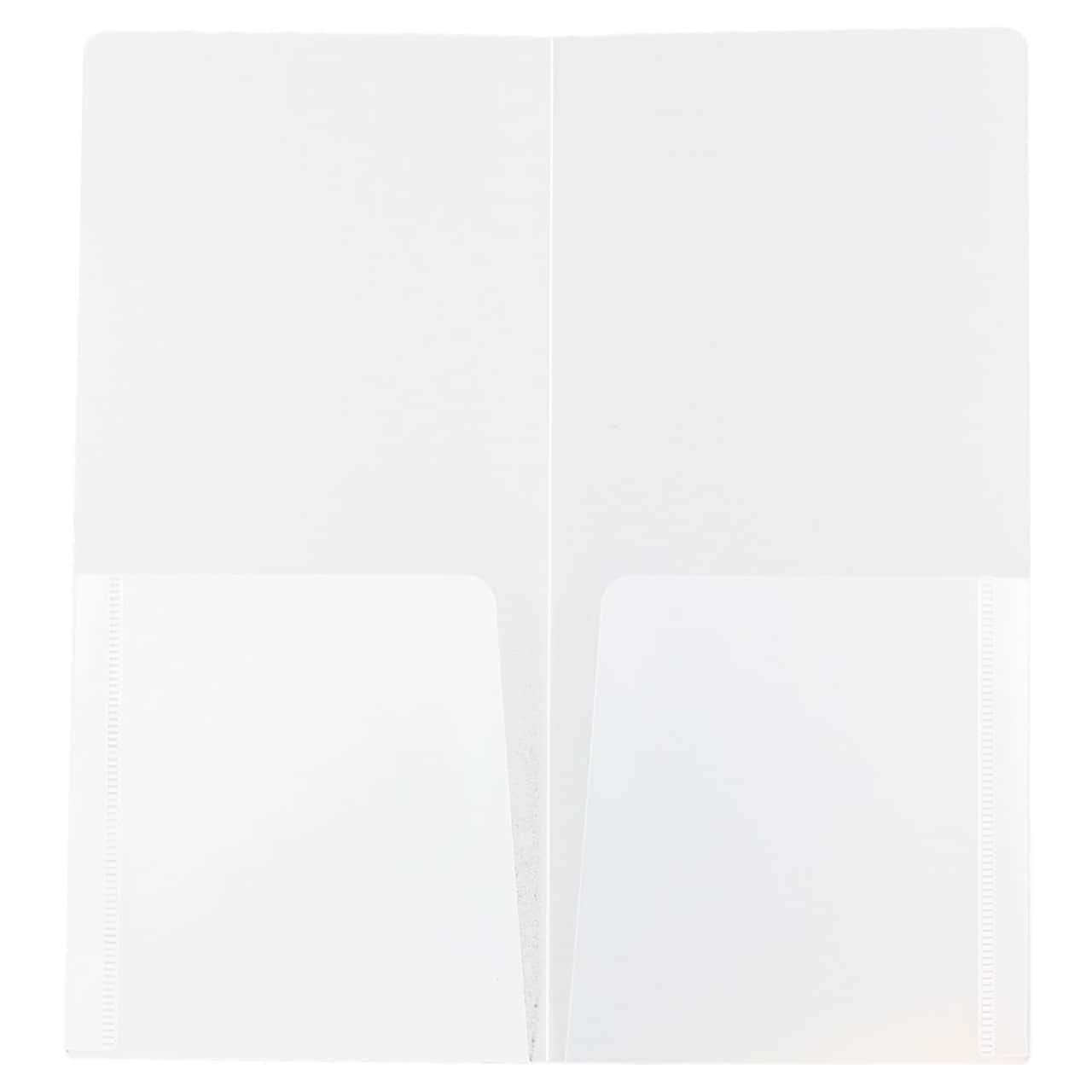 JAM Paper Clear Heavy Duty Plastic 2-Pocket Mini Folders, 6ct.